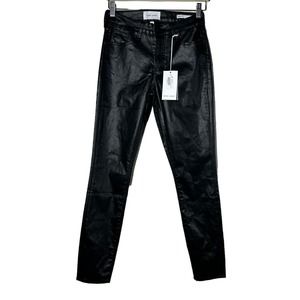 Dear John Jeans Gisele Skinny Black Coated Pants Womens Size 26 MSRP 89 NEW